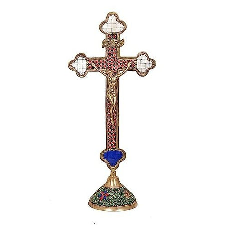 Brass Jesus Christ On Cross Statue (Height : 16 inches)