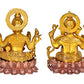 Brass Ganesha Lakshmi on pink lotus Idol (Height - 10')
