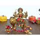 AONA Brass Mother Goddess Durga Sitting On Lion Inlay Work Height 10 Inches