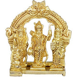 Brass Ram Darbar statue with three standing figures under ornate arch
