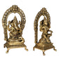 Brass Goddess Laxmi Ganesha Idol  (8.5" Height)