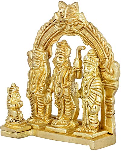 Brass Ram Darbar Art Statue (Height : 4.2 Inches) Craft Detail