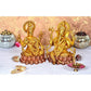 Brass Ganesha Lakshmi on pink lotus Idol (Height - 10')