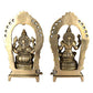 Brass Goddess Laxmi Ganesha Idol  (8.5" Height)
