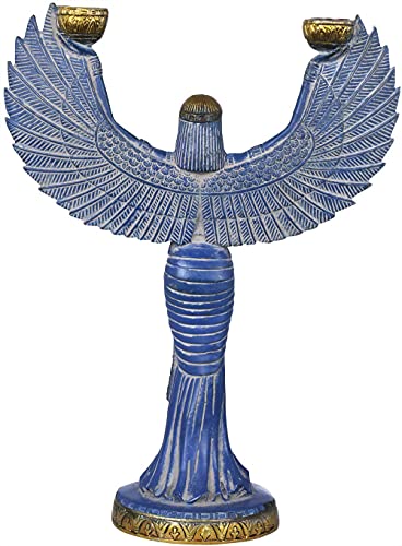 AONA Brass Egyptian Statue of Goddess ISIS with Candle Holder Goddess of Egypt Height 12 inches (Muddy)