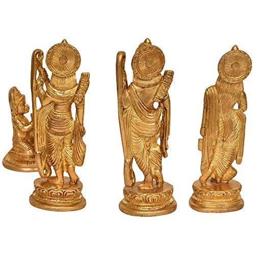 AONA India Spiritual Ram Darbar Brass Idol for Home Office Height 6.7 inches