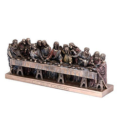 Resin Last Supper showpiece: reclining apostles and center figure at the sculpted meal table