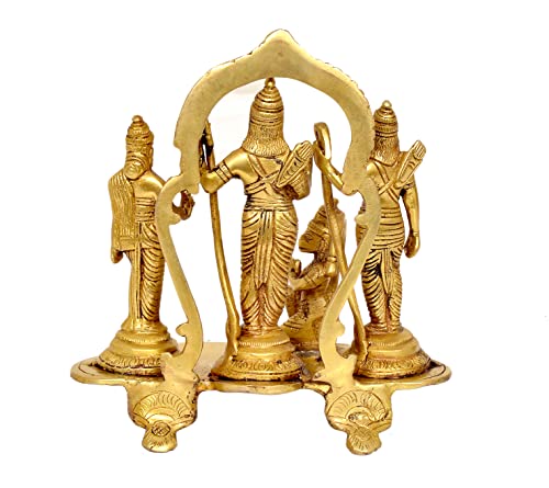 Brass Ram Darbar Murti (Height : 7 inches) Study Setting