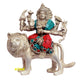 AONA Brass Mother Goddess Durga Figurine in Silver and Golden Hues Height 5 Inches